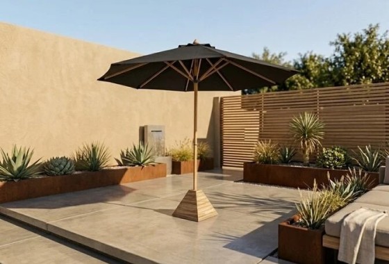 Teakhouten parasol - Puurteak tuinmeubelen