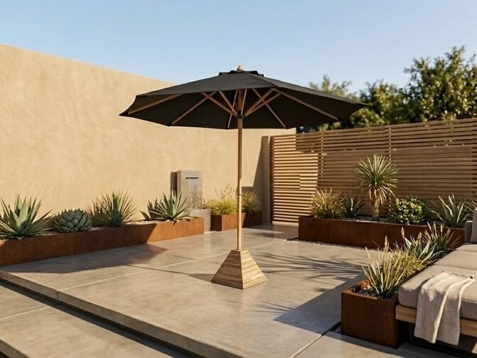 Teakhouten parasol