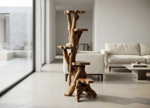 Teakhouten krabpaal of etagere | Puurteak - Puurteak