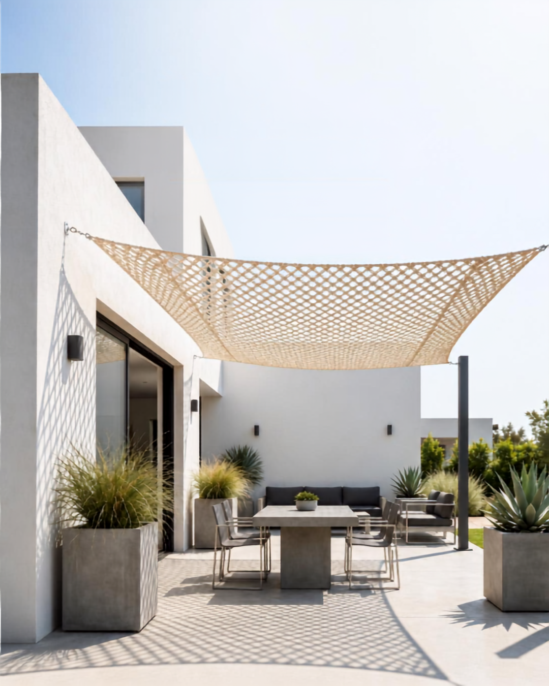 Macramé schaduwdoek rechthoek | ZONZ