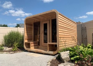 Buitensauna met veranda | Red Cedar - Ticra Outdoor, Wellness en Glamping