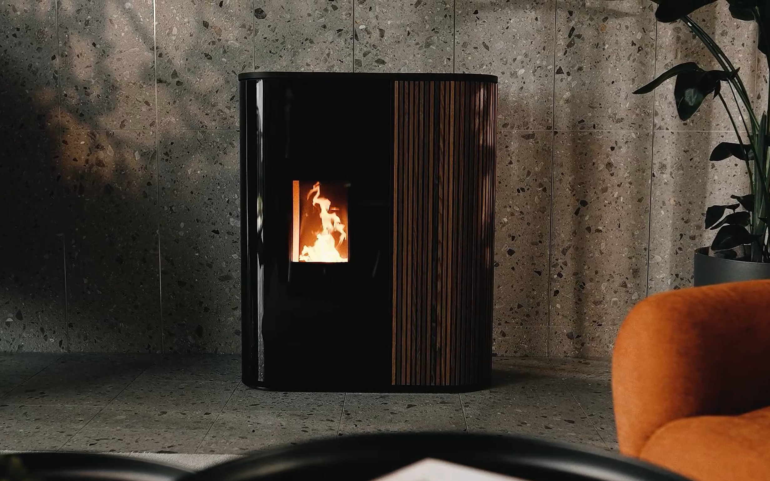 RIKA 1951 design pelletkachel met gebogen glas