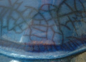 African Flame pothaard Blue Raku