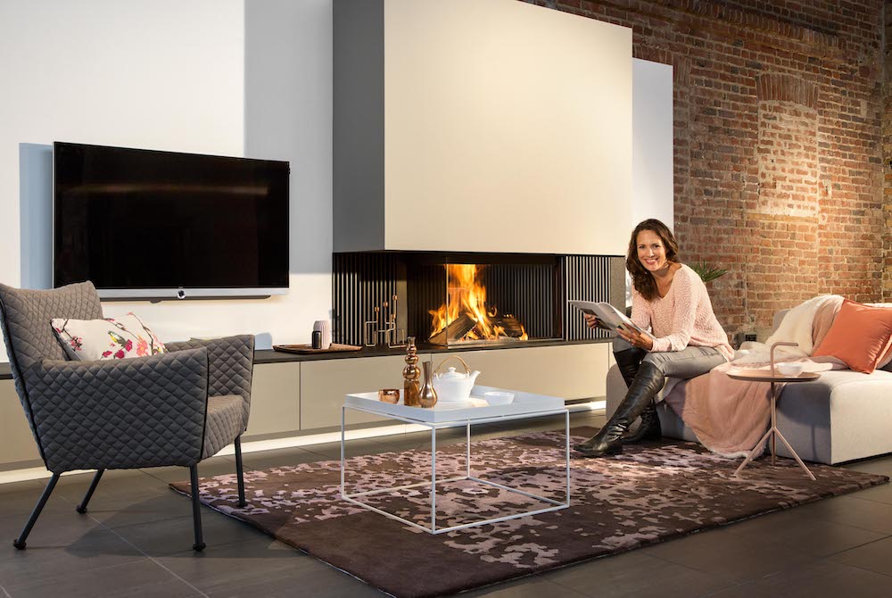 Kalfire W90/47C gesloten houthaard - hoekmodel