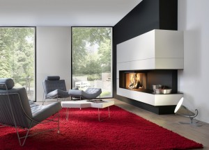 Kalfire W90/47C gesloten houthaard - hoekmodel