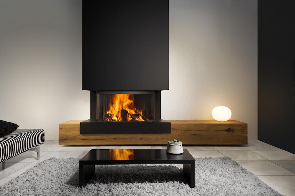 Kalfire W90/47S gesloten houthaard - 3-zijdig model