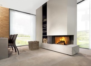 Kalfire W65/38C gesloten houthaard - hoekmodel - Kalfire Fireplaces