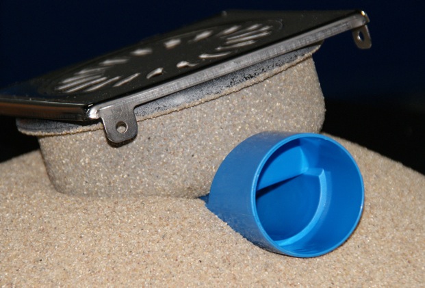 Afvoerput kunststof of RVS met bezande coating