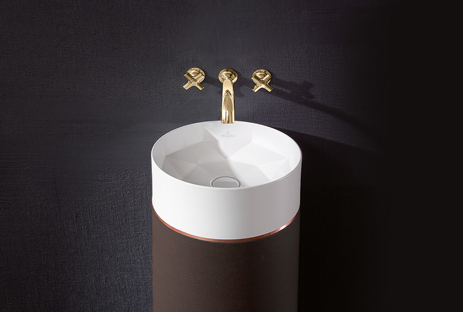 Villeroy & Boch Octagon wastafel op zuil