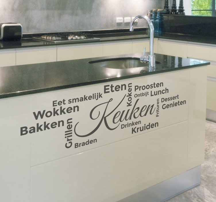 Interieurinspiratie: muurstickers in verschillende stijlen #muurstickers #interieur #keuken #muurtekst