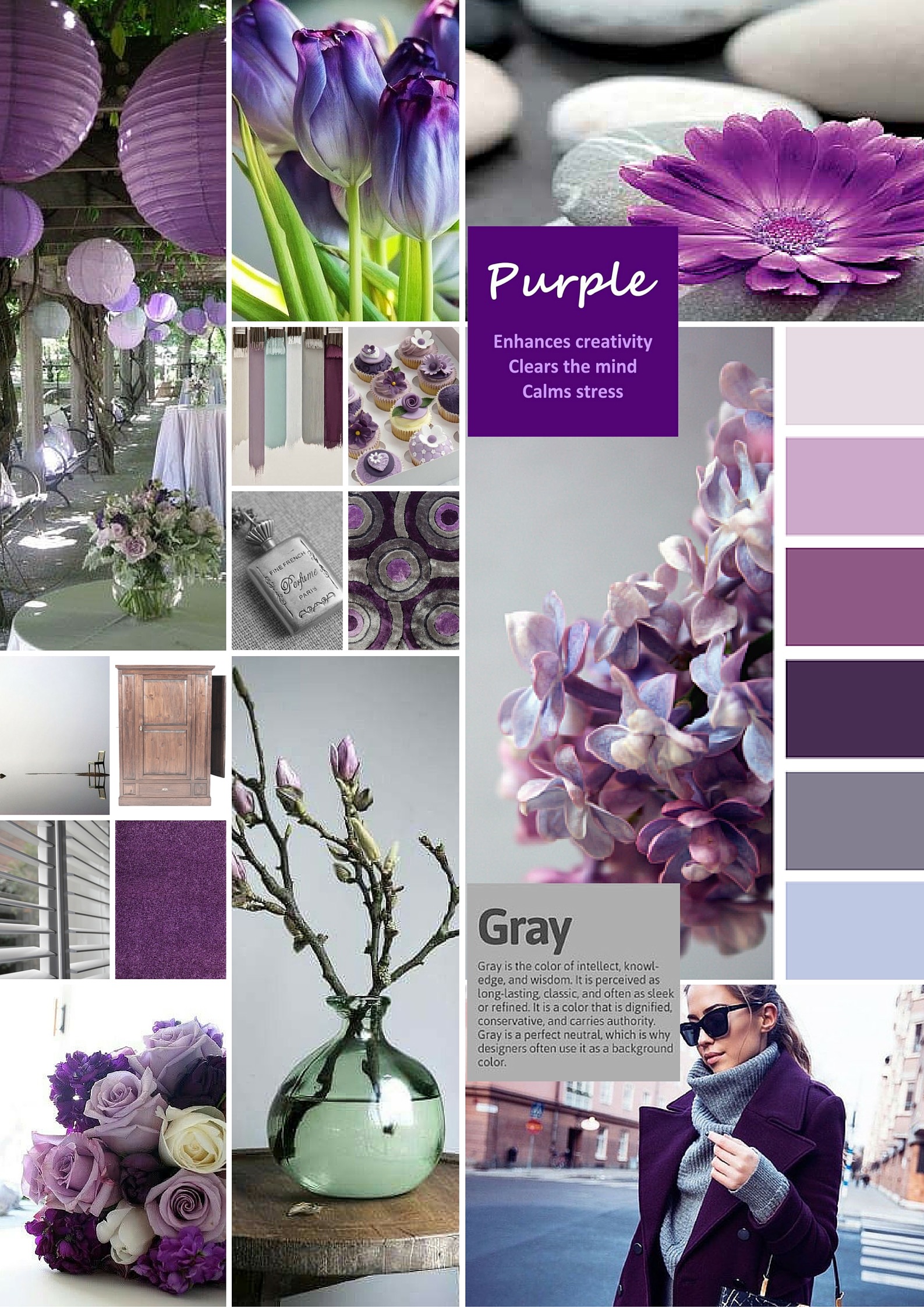 Moodboard slaapkamer paars-grijs