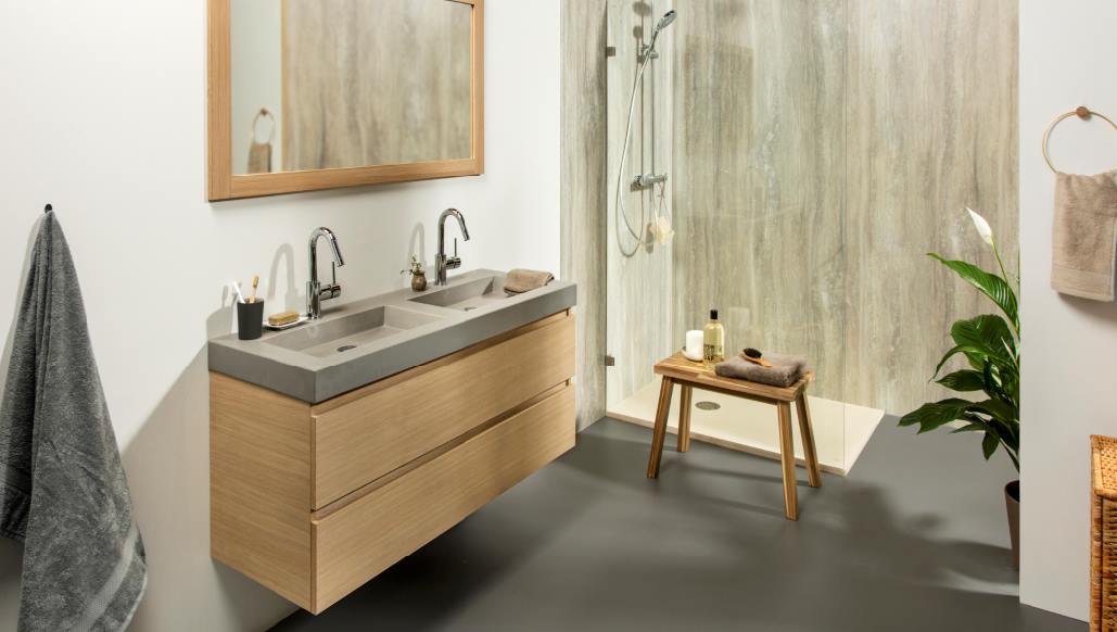 Badmeubel Lavanto Ceprano white wash van Dekker Zevenhuizen #badkamer #trend #natuur