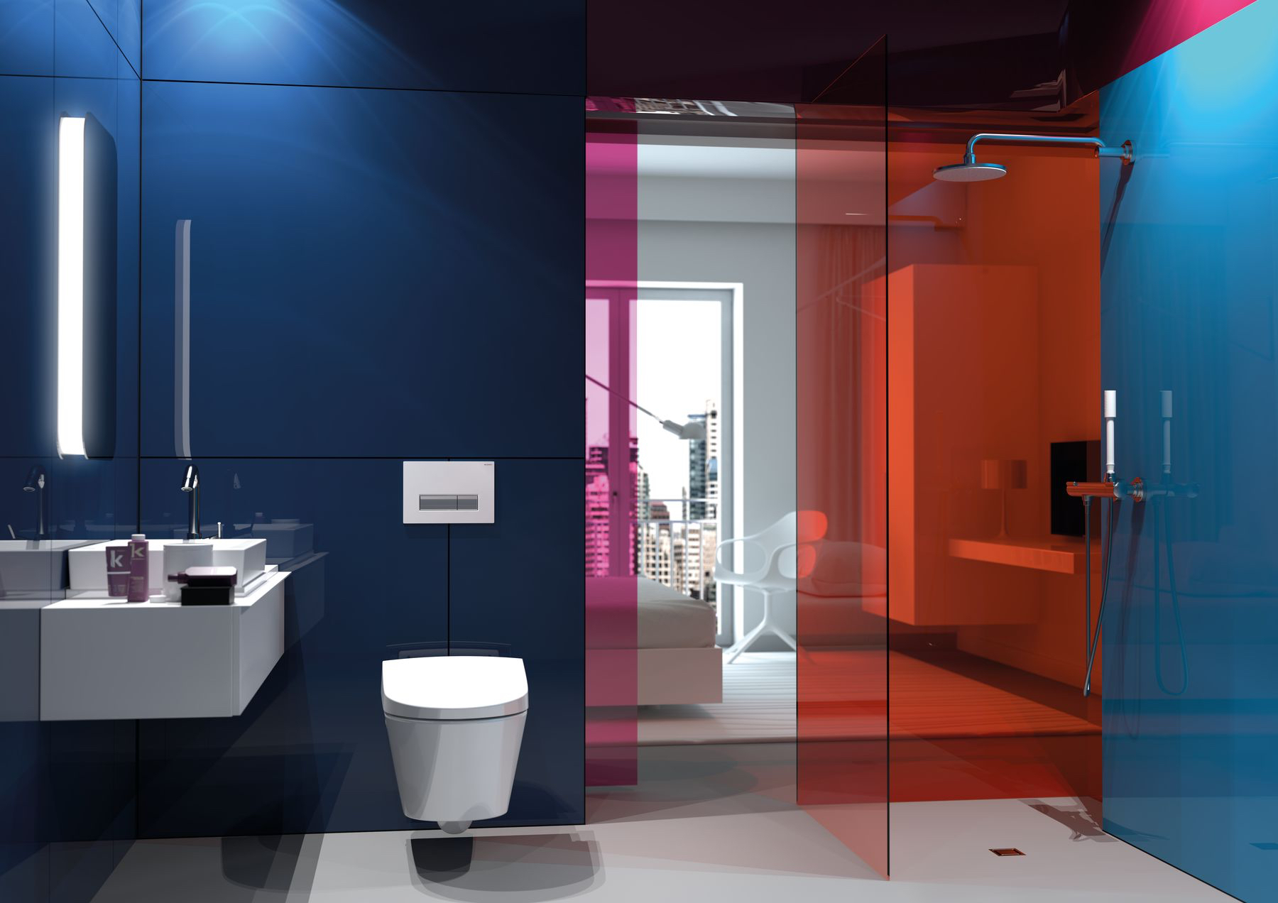 Waterbesparend spoelsysteem van Geberit - toilet Aquaclean Sela met spoelsysteem Sigma 40