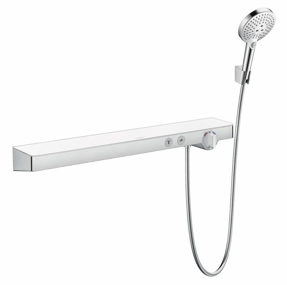 Hansgrohe douche: thermostaat in planchet met douche met selectknop