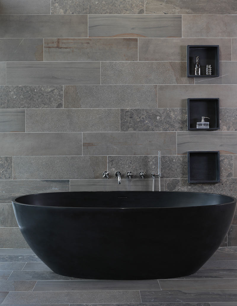 Vrijstaand bad solid surface in kleur antraciet - Italiaans design via Luca Sanitair