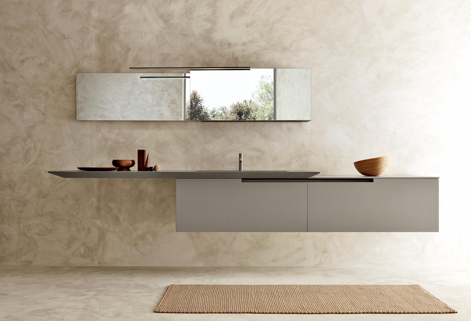 Italiaanse badkamer met design badkamermeubel Moon van Modulnova #badkamer #badkamerinspiratie #modulnova #badkamermeubel #madeinitaly #design