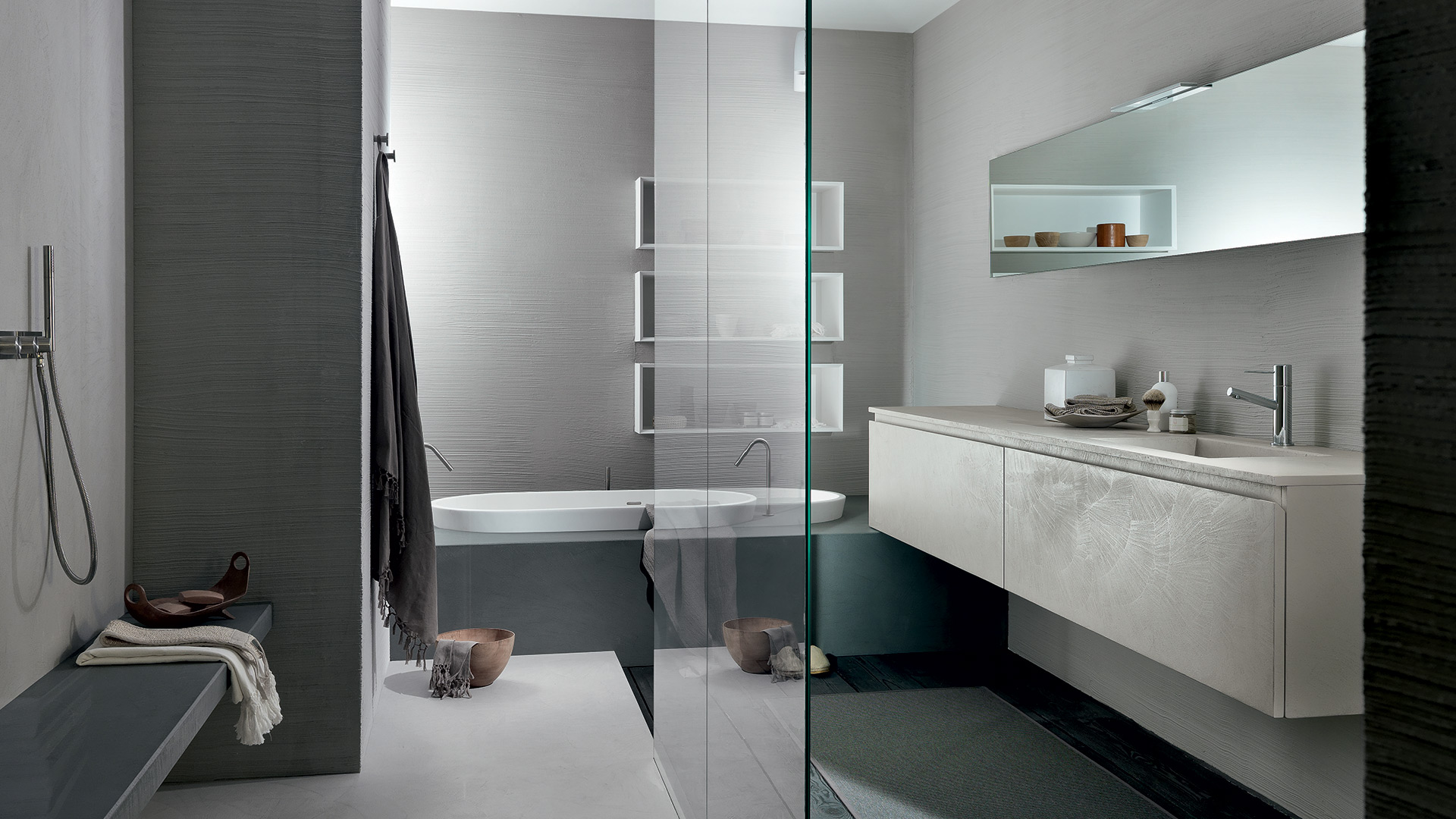 Italiaanse badkamer met design badkamermeubel Twenty van Modulnova #badkamer #badkamerinspiratie #modulnova #badkamermeubel #madeinitaly #design