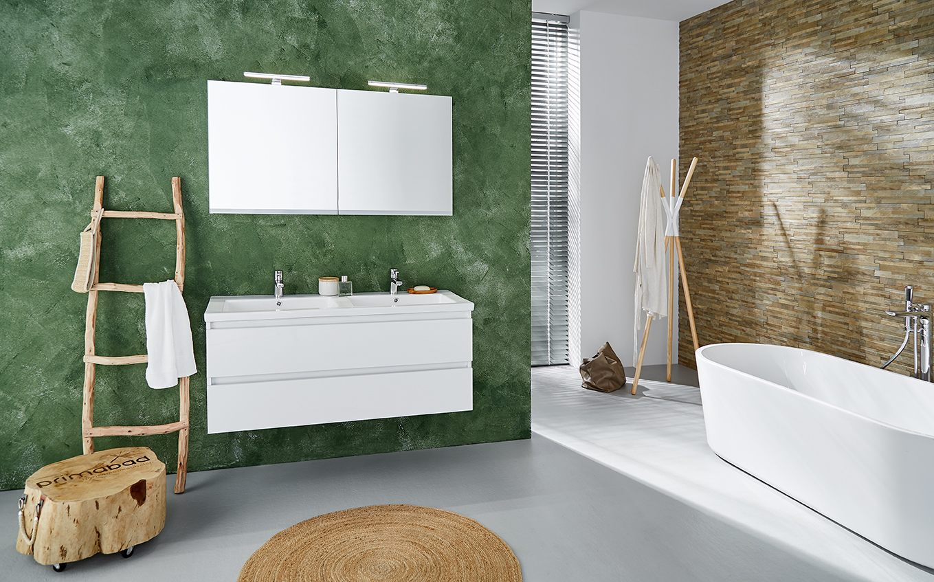 Badkamer met badkamermeubel uit de Fourth Edition serie van Primabad #badkamer #badkamermeubel #badkamerinspiratie