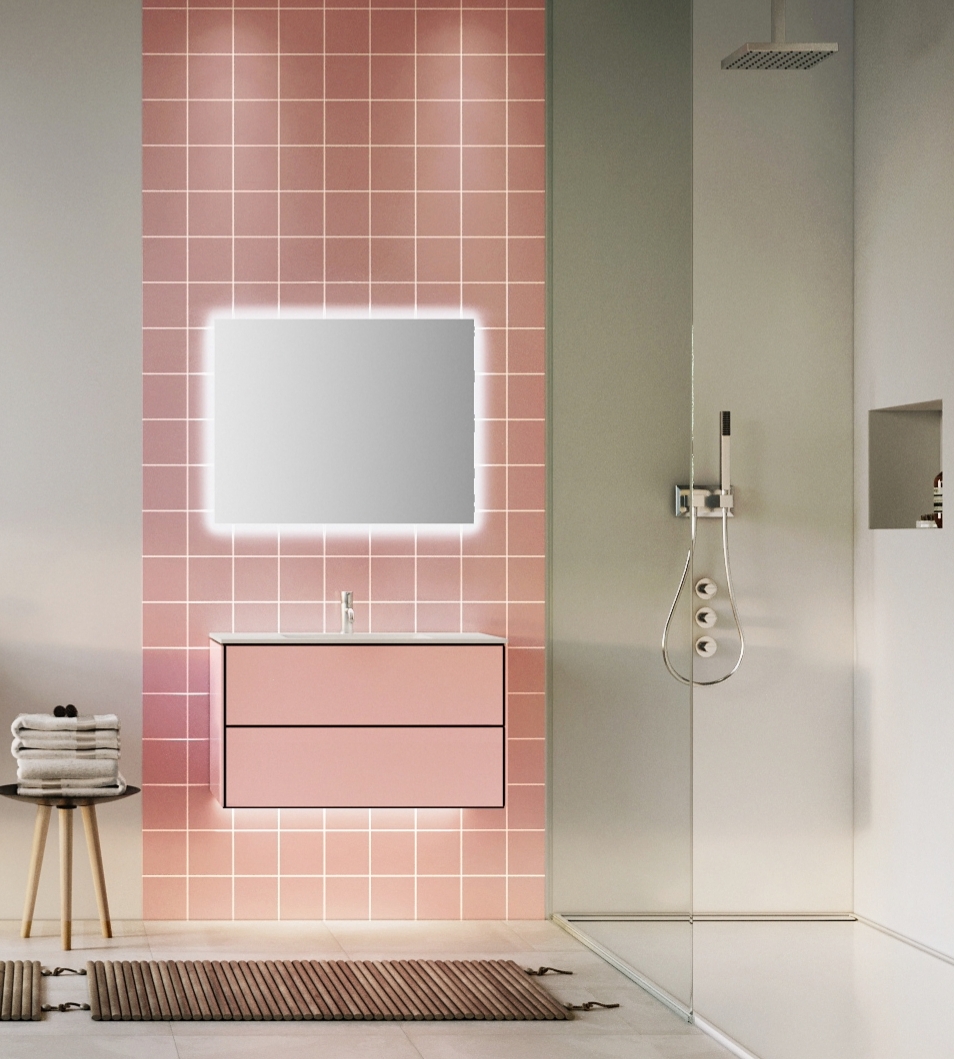 Sanidrôme badkamerinspiratie: geef je badkamer kleur #badkamer #badkamerinspiratie #sanidrome #kleur #colourexplotion #roze