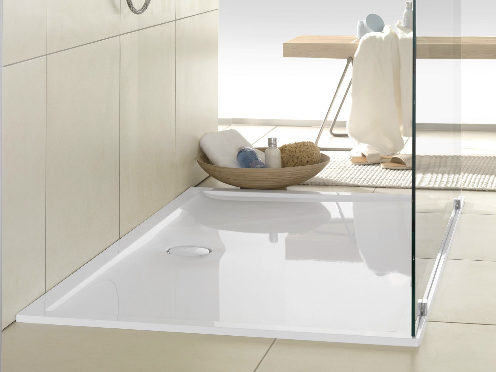 Vlakke douchebak voor de inloopdouche - Villeroy & Boch Futurion Flat