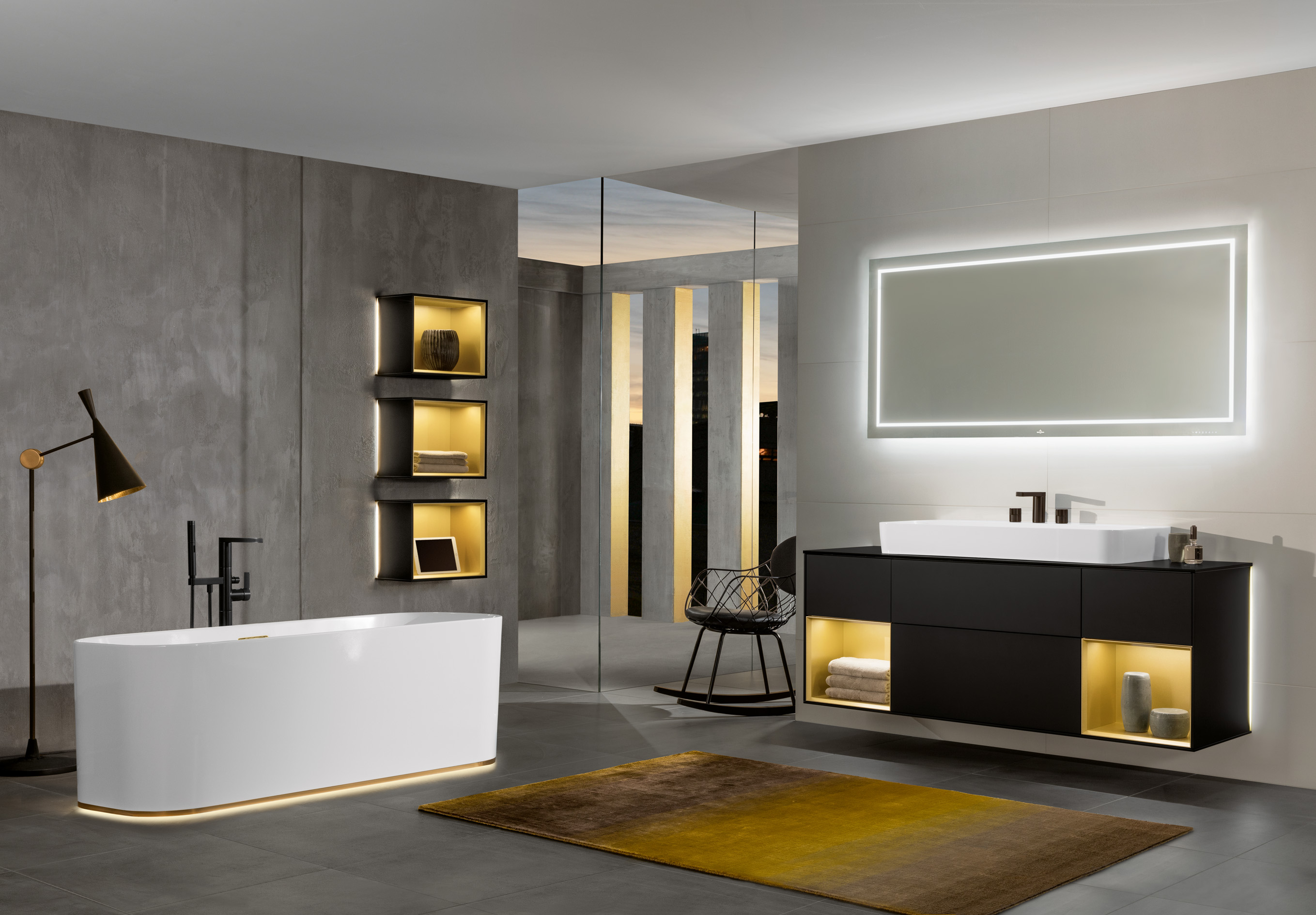 Villeroy & Boch bad Finion met ingebouwde verlichting #bad #badkamer #badkamerinspiratie