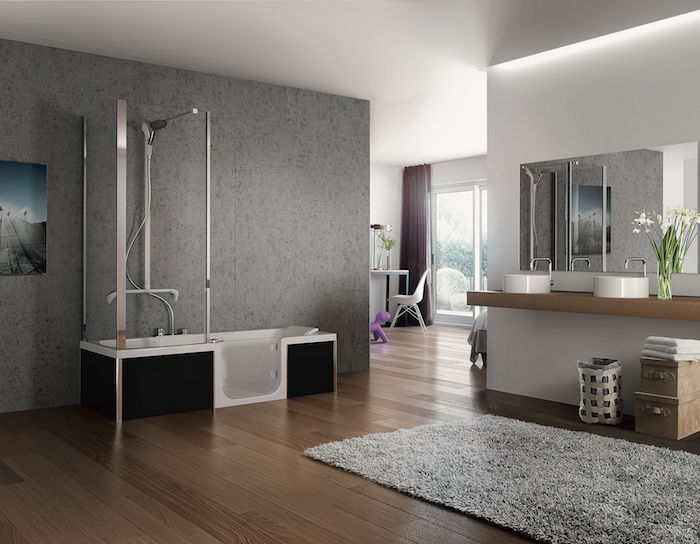 DUO is een ruime douche én comfortabel ligbad inéén en is geschikt voor elke badkamer #bad #douche #baddouche #badkamer #kinedo #duo