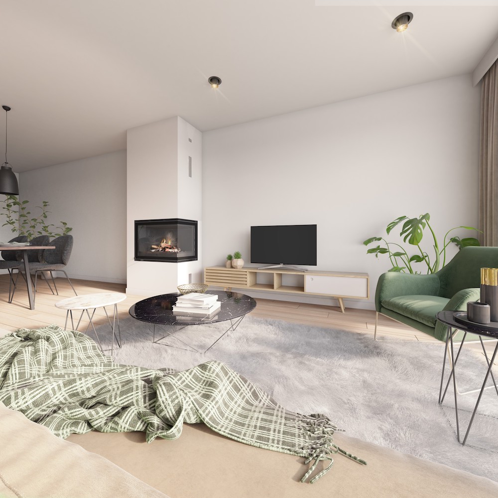 Hoekhaard - inzethaard met strak kader via Heatconnect #haard #uwhaard #interieur #haardininterieur #hoekhaard #inzethaard #heatconnect