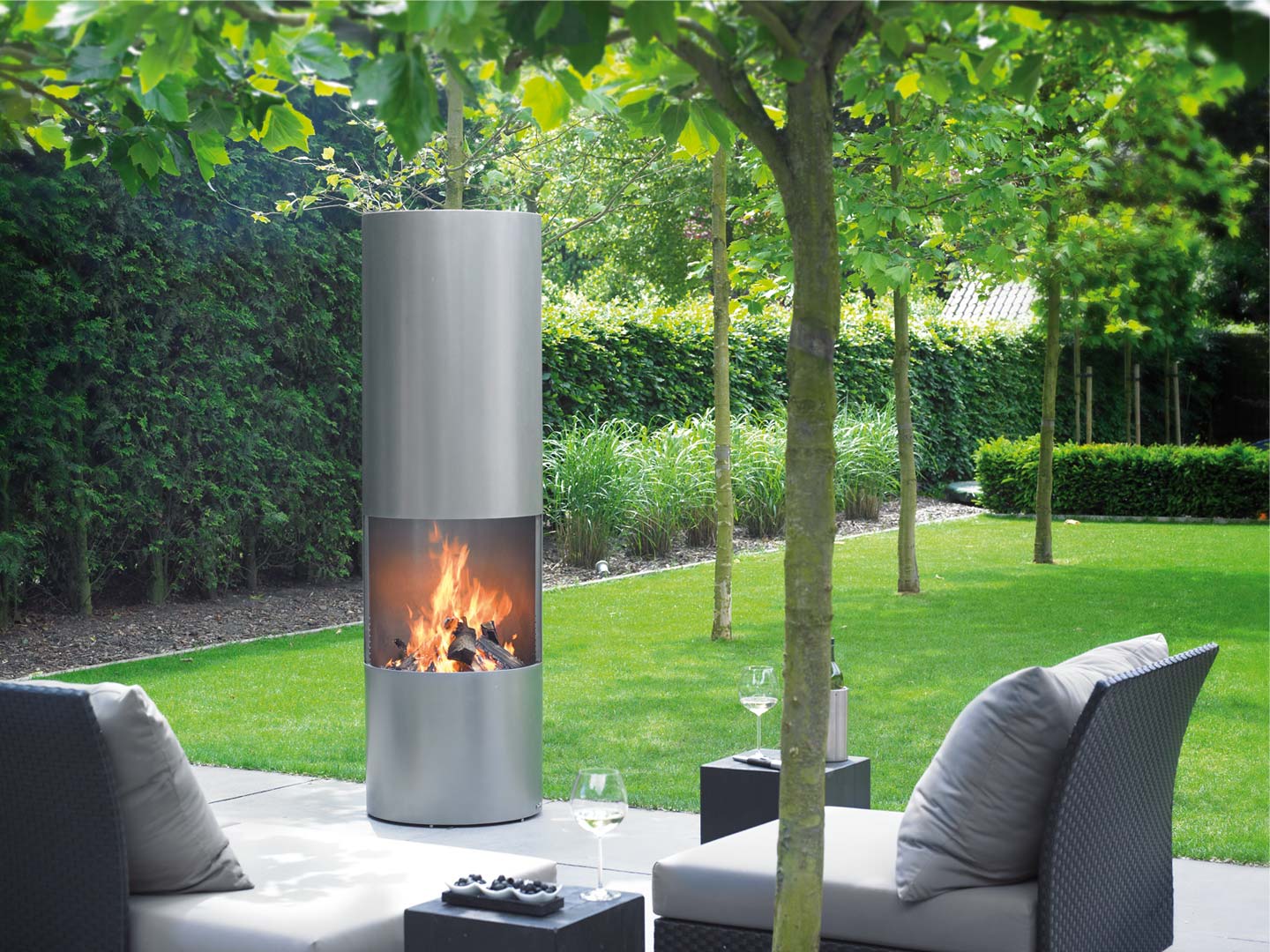 Boley Tube 912 tuinhaard met barbecue