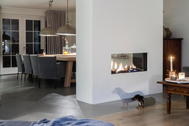 Haard centraal in de ruimte: de doorkijkhaard nieuws startpagina ... Woonkamer houtkachel fireplaces