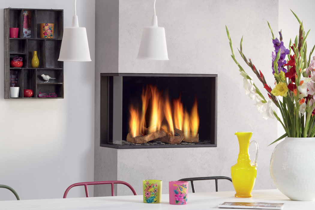 Global Fires gashaard in de keuken - inbouwhaard #interieur #haard