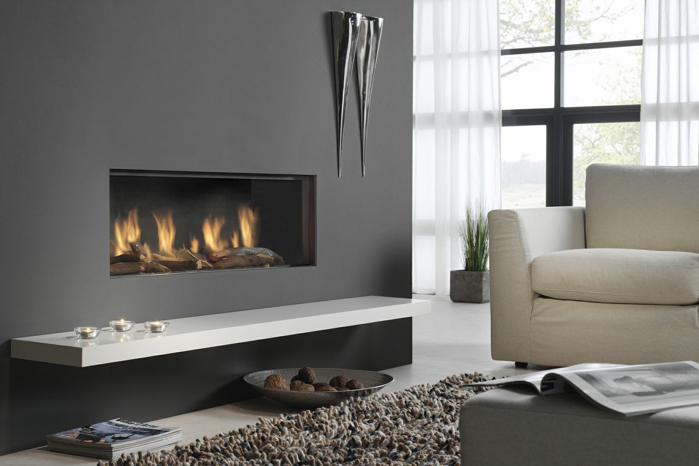 Global Fires gashaard - inbouwhaard #interieur #haard