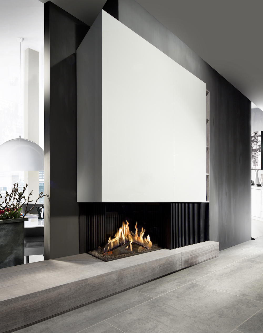 Haarden-trends voor deze winter - gashaard Kalfire GP80-55c Designhaard #gashaard #kalfire #interieur #haard