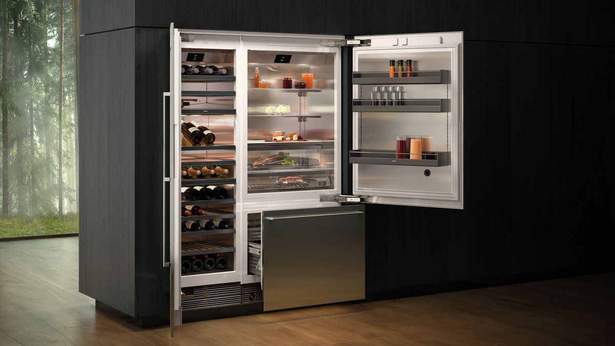 Gaggenau koel-vrieskasten en wijnklimaatkast Vario 400 serie #gaggenau #koelwand #keuken #keukenwand #koelkast #koelvriescombinatie #vario400