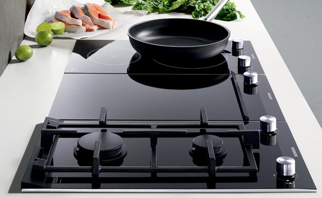 Stel je ideale kookplaat samen met Siemens Domino. Wokken, Teppanyaki of gewoon een gerecht uit de pan