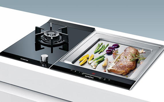 Stel je ideale kookplaat samen met Siemens Domino. Wokken, Teppanyaki of gewoon een gerecht uit de pan