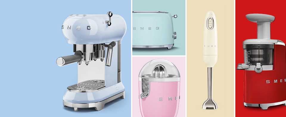 Smeg klein huishoudelijke keukenapparaten in jaren 50 stijl en mooie kleuren #smeg #smeg50style #italianstyle #keuken #keukeninspiratie #keukenapparaten #smeglove