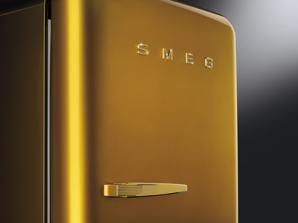 Smeg koelkast FAB28 Swarovski Gold