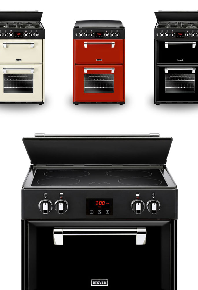 Stoves mini fornuizen Richmond en Sterling. Kleine fornuizen van 60cm breed voor een kleine keuken #fornuis #stoves #minifornuis #keuken