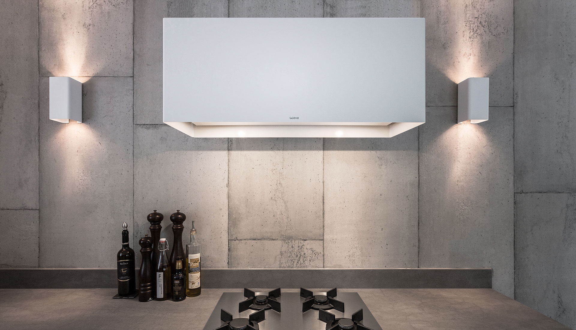 Wave design afzuigkap met bijpassende design verlichting #keuken #design #verlichting