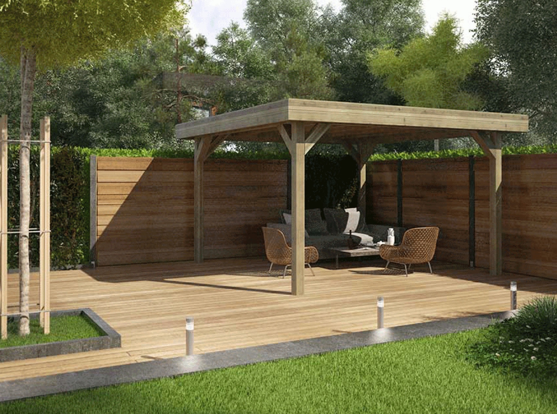 Overkapping in de tuin - Fonteyn