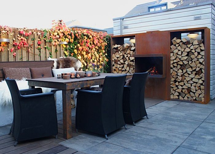 Buitenhaard van Cortenstaal - ABK Outdoor. Tuin ontworpen door Lodewijk Hoekstra voor Eigen Huis en Tuin 
