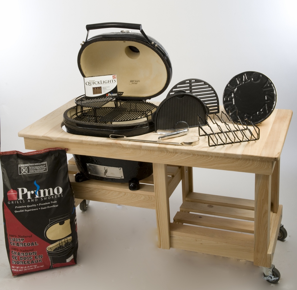 Keramische BBQ Primo met bijpassende tafel - buitenkeuken tuin