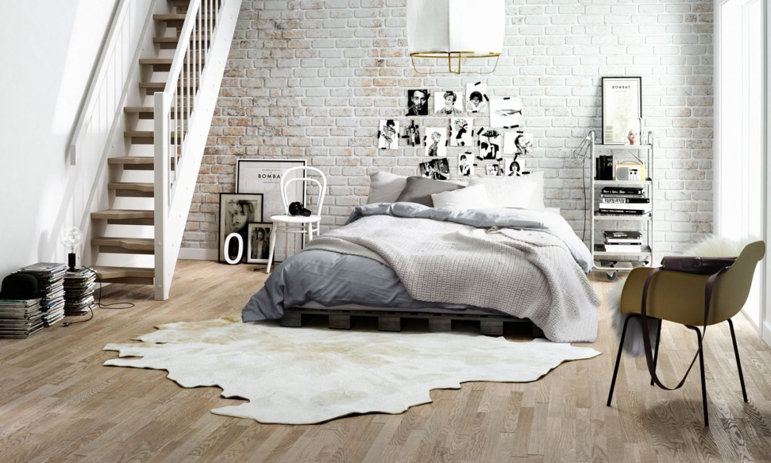 Slaapkemaer met keramisch parket van Nibo Stone: keramische tegels met houtlook #vloer #keramischparket #tegels #houtenvloer #houtlook #slaapkamer #nibostone