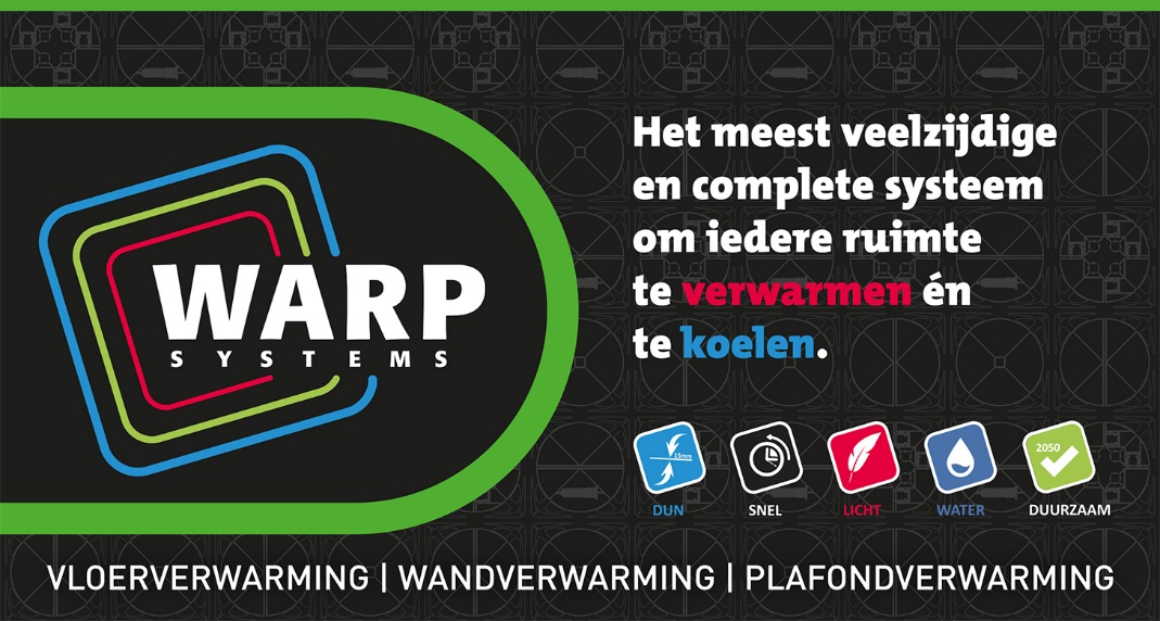 WARP Systems de complete oplossing voor verwarmen en koelen van vloeren, wanden en plafonds #WARPSystems #vloerverwarming #wandverwarming #plafondverwarming #verwarmen