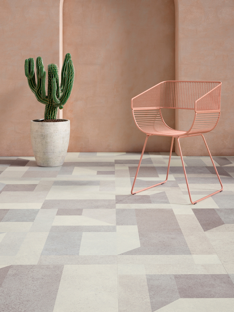 Interieurinspiratie: pvc vloeren met dessin Jumble Stone. Expressive Floors uit de Impress collectie van Moduleo #vloeren #pvcvloer #moduleo #interieur #houtenvloer