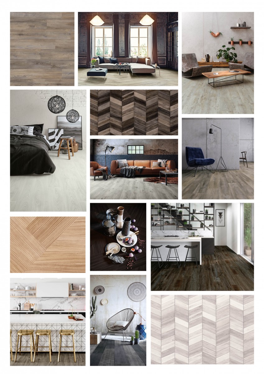 Moodboard interieur met pvc vloer met houtlook uit de nieuwste Impress collectie van Moduleo #vloeren #pvcvloer #interieur #hout #houtenvloer #moduleo