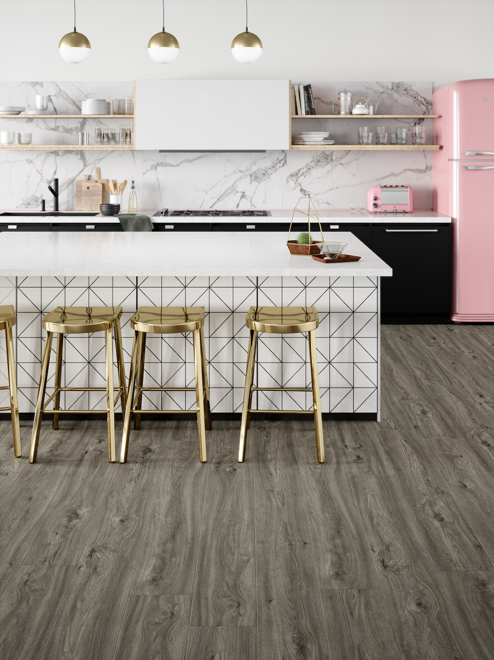 PVC vloer met houtlook met de uitstraling van een plankenvloer. Uit de natural Impressive floors collectie van Moduleo: Sierra Oak #moduleo #pvcvloer #pvc #interieur #houtlook #vloer #vloerentrends