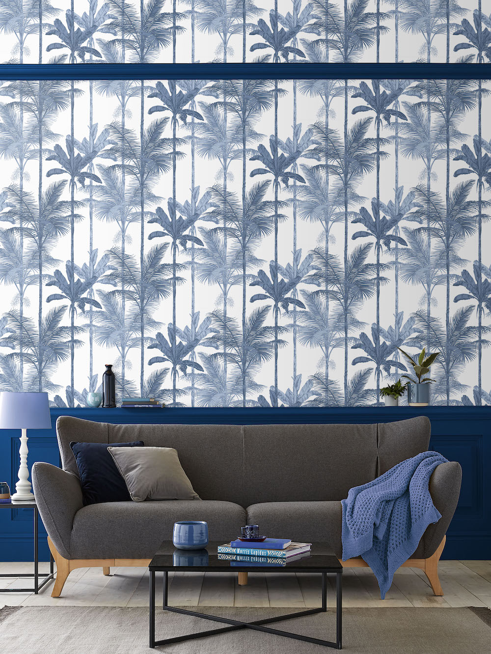 Pantone kleur van het jaar 2020: Classic Blue. Behang Graham and Brown #behang #pantone #classicblue