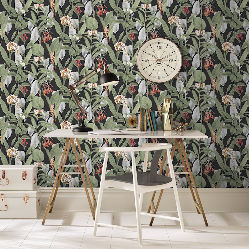 Graham & Brown behang Botanische print - bloemen zwart #behang #bloemen