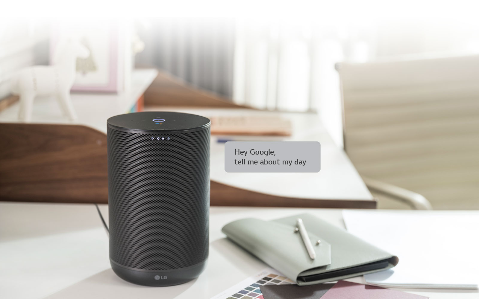 Met dit apparaat wordt jouw huishouden een stuk slimmer. LG wk7 speaker met Google assistent #google #googleassistent #domotica #LG #speaker